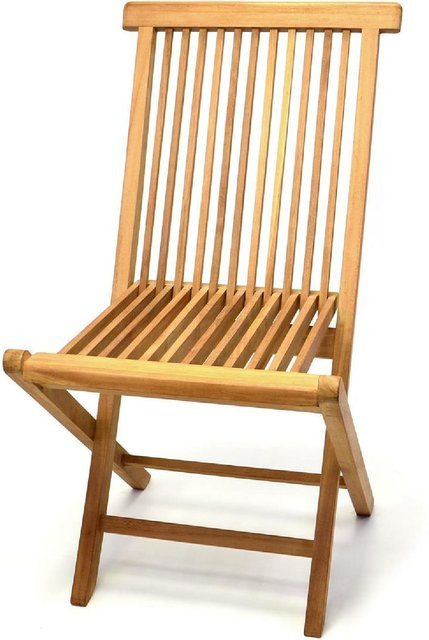 VCM Gartenstuhl aus Teak Holz klappbar braun B/T/H: 46 x 62 x 89 cm - Bild 1