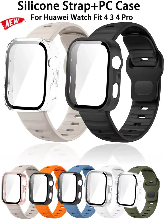Huawei Silikonarmband mit PC-Hülle, Huawei Watch Fit 4, Watch Fit 4 Pro, Unisex - Bild 5