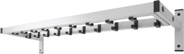 PROREGAL Wandgarderobe in Grau mit 19 Haken in zwei Reihen, B/H/T: 45 x 17 x 5,655 cm - Bild 1