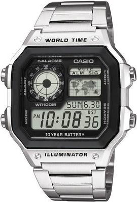 Casio Armbanduhr, Digitaluhr, Quarz, Edelstahl, Schwarz, Unisex - Bild 1