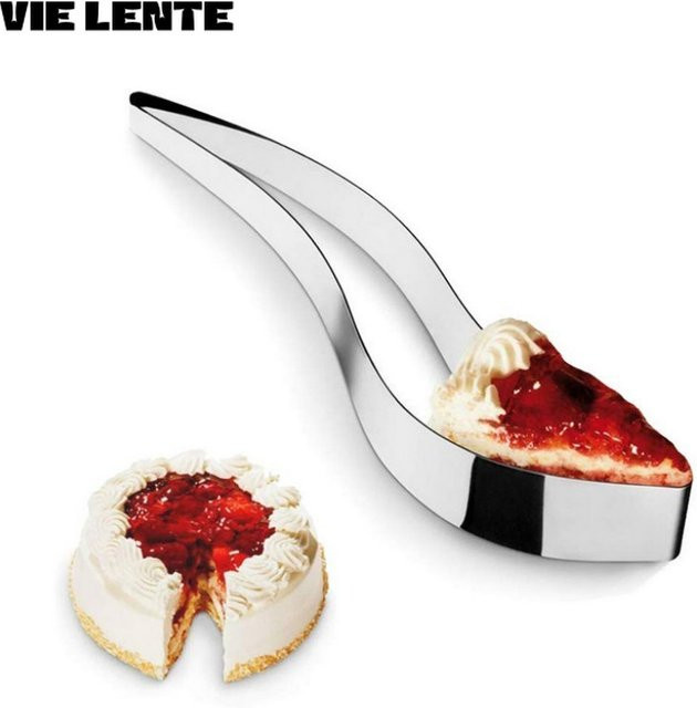 VIE LENTE Kuchen-Slicer aus Edelstahl in Silber zum Schneiden und Servieren von Kuchen, Cookies und Desserts - Bild 1