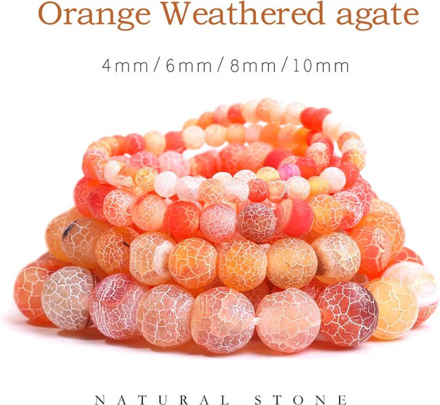 SANSWL Achatperlen, Orange, Unisex - Bild 1