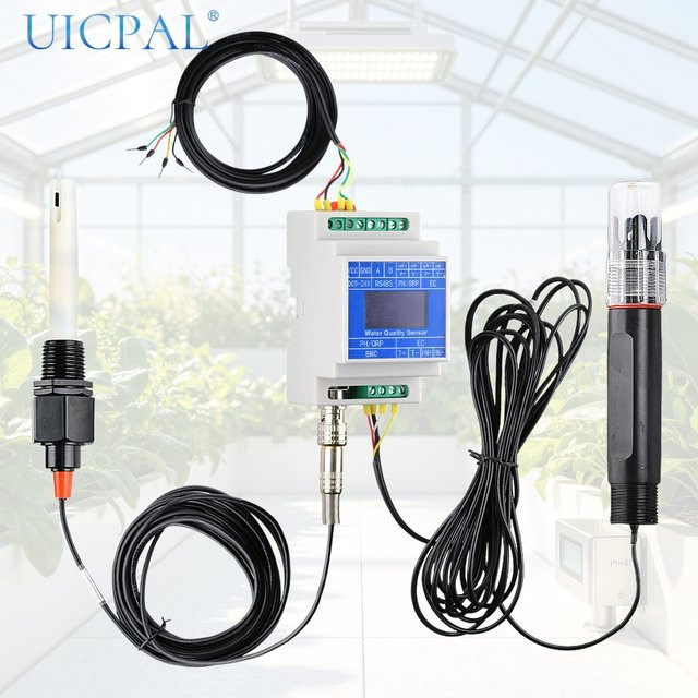 UICPAL 5-in-1 Wasserqualitätssensor-Modul mit Display zur Messung von pH-Wert, EC, Temperatur, Salzgehalt und TDS mit RS485 und 4-20mA Überwachungstransmitter - Bild 1