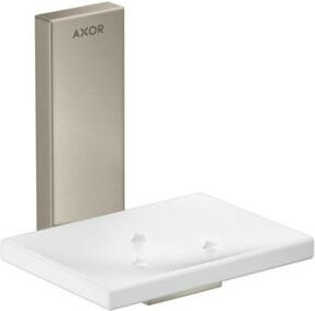 Hansgrohe Axor Uni Rectangular Glas-Waschschale für die Wandmontage in Weiß mit Brushed Nickel Finish - Bild 1