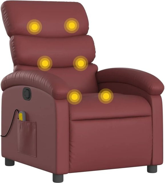 vidaXL Massagesessel Modell 3 in Weißrot aus Kunstleder mit Armlehnen - Bild 1