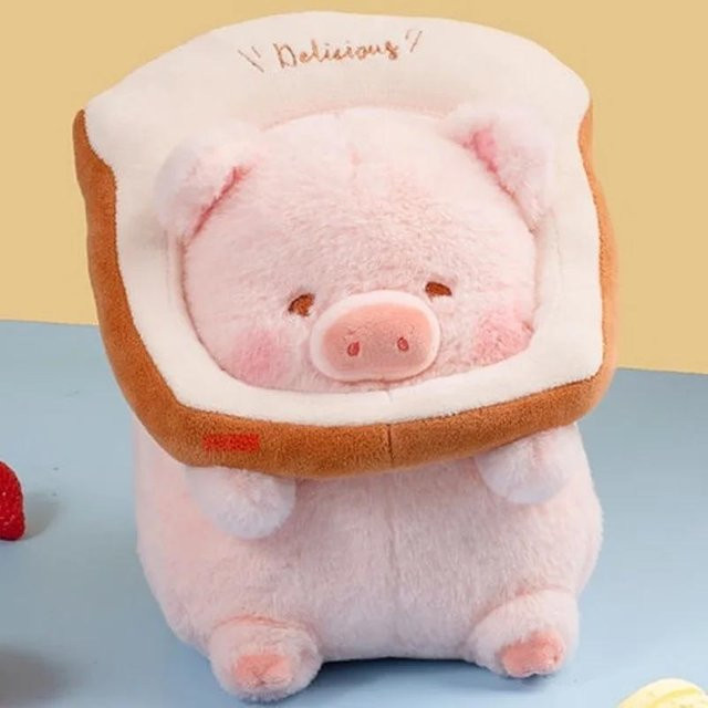 Kidsly Lulu Schwein Brot Plüsch, Plüschtier, 30cm, Rosa - Bild 1