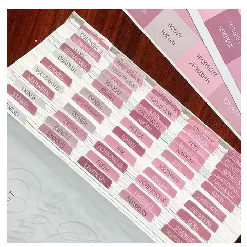 HUALIWEN Bibel Index Label Aufkleber in Morandi Farben zur Buchtrennung, Mehrfarbig - Bild 3