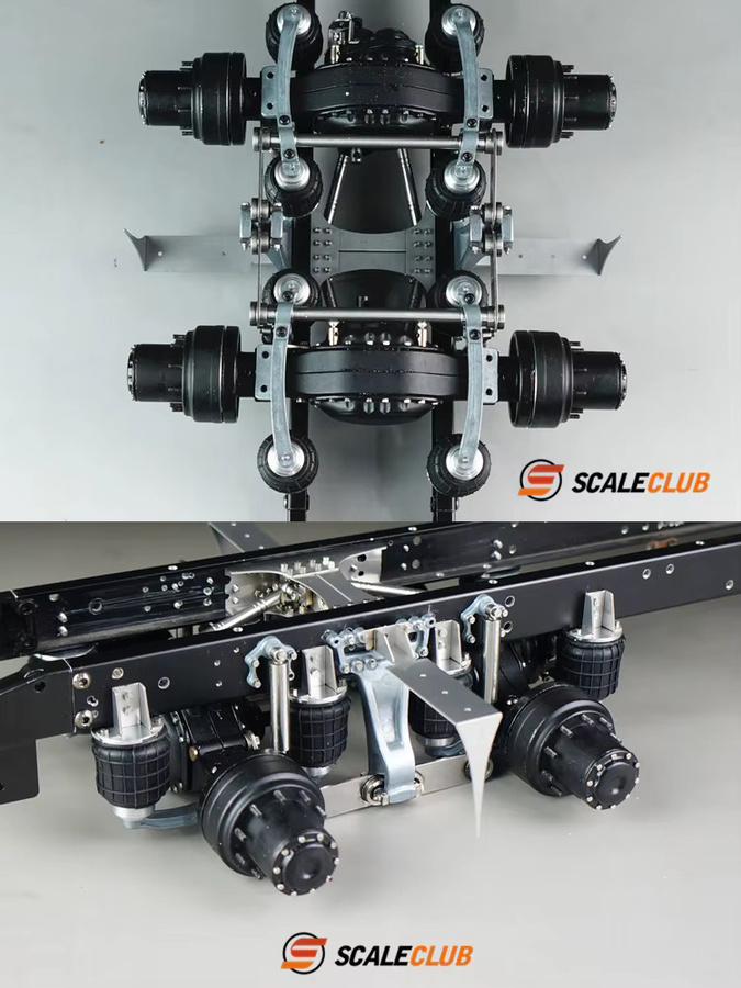 SCALECLUB 1/14 RC Truck Airbag-Aufhängungssystem, Zubehör, Metall, Schwarz - Bild 5