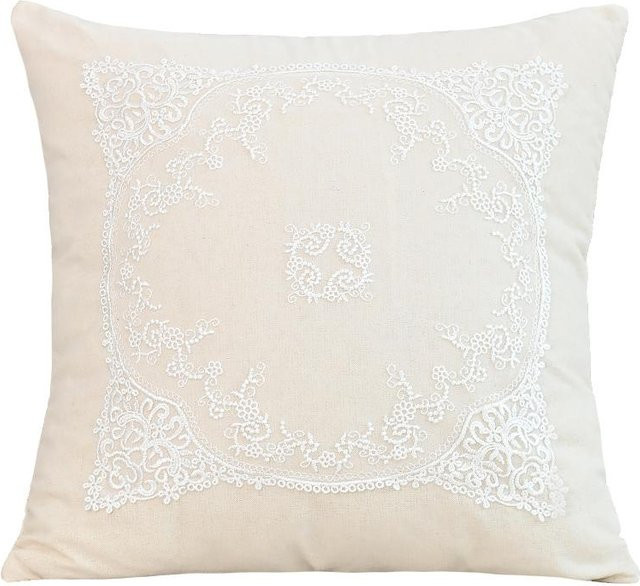 Luxuriöser Kissenbezug im französischen Palaststil von JMG Clothing, beige, B/H: 45 x 45 cm - Bild 1