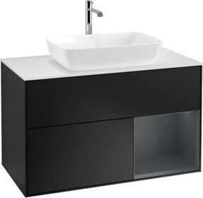 V&B Waschtischunterschrank Finion 100 Wandbeleuchtung in Weiß lackiert B/T/H: 100 x 50,1 x 50,1 cm - Bild 1