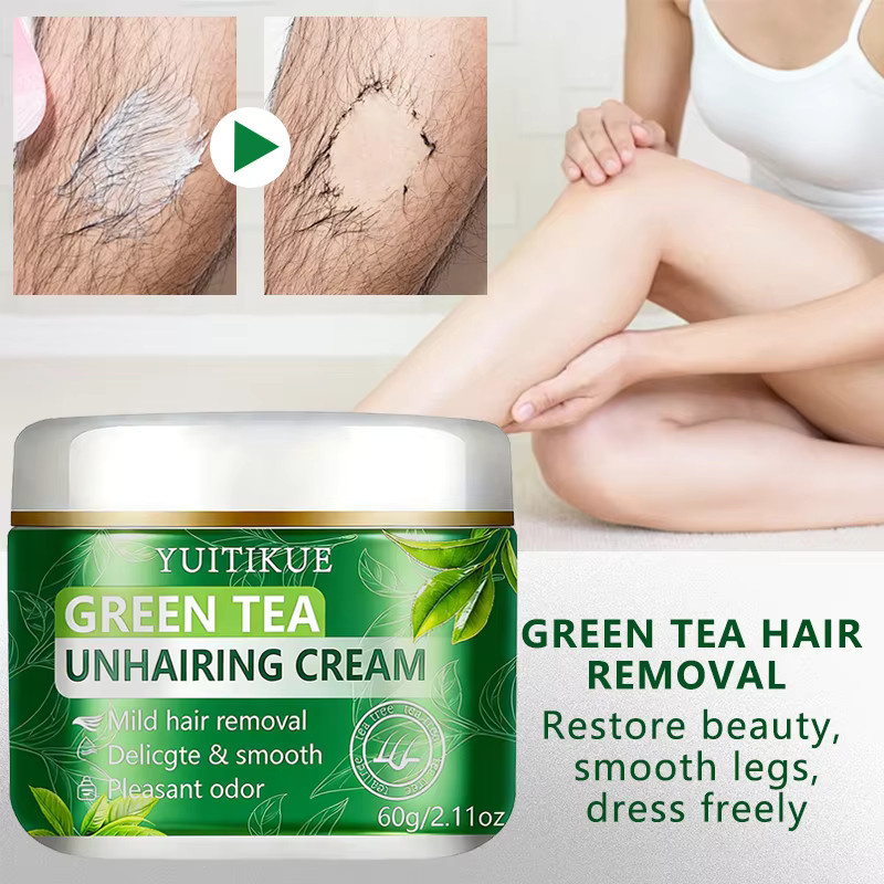YUITIKUE Grüntee Enthaarungscreme, 60g, Unisex - Bild 3