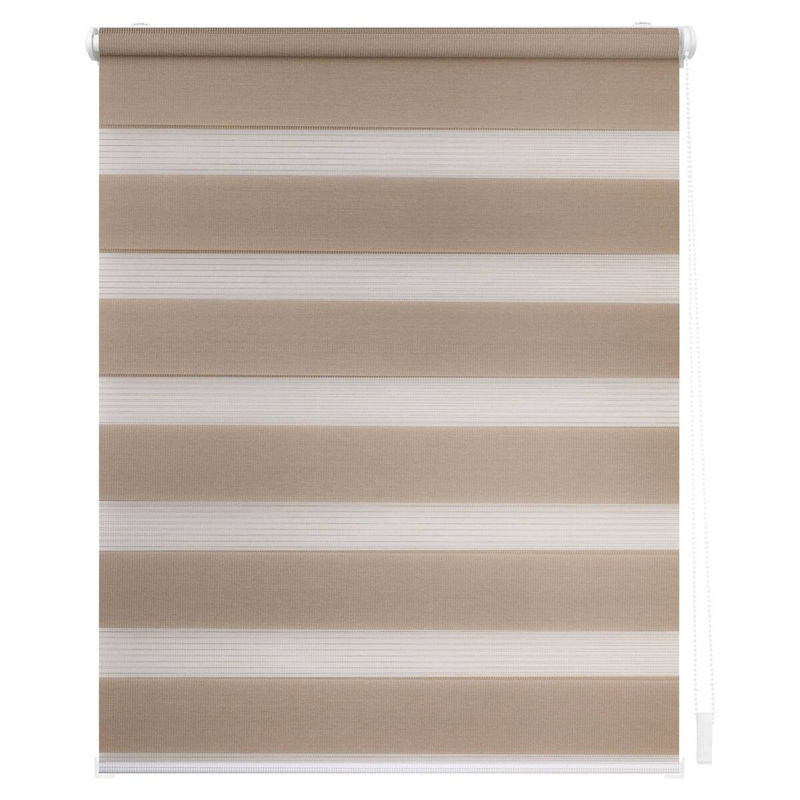 LICHTBLICK Duo Rollo Klemmfix Day-Night gestreift in Taupe, B: 120 cm, H: 150 cm - Bild 2