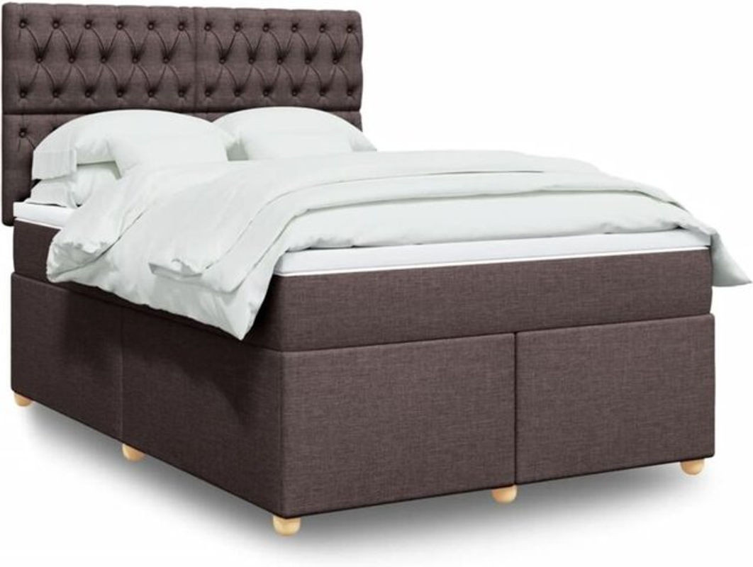 Boxspringbett mit Matratze von vidaxl in Braun aus Stoff, B/T/H: 140 x 190 cm - Bild 1