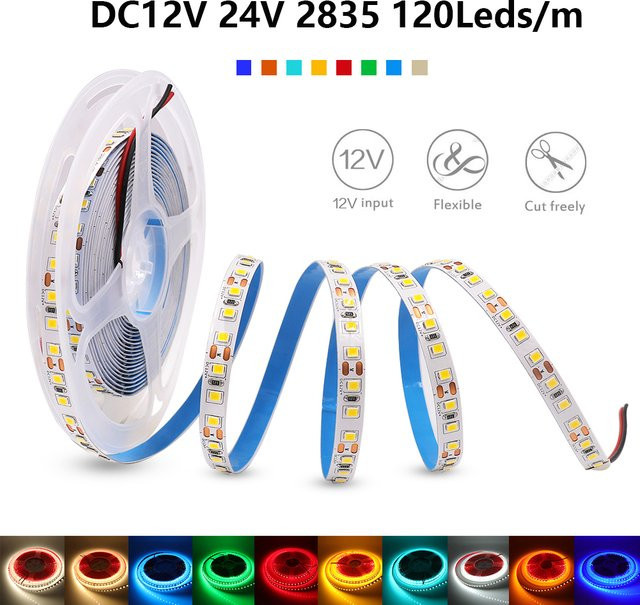 HAGAHA LED-Streifen RGB 13 Farben mit 120 LEDs/m, 2835 Chip, 8 mm PCB, flexibles Klebeband für deine Heimbeleuchtung - Bild 1