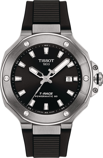 Tissot Herrenuhr T-Race, Automatik, Edelstahl, 41 mm, Schwarz, Silikon - Bild 1