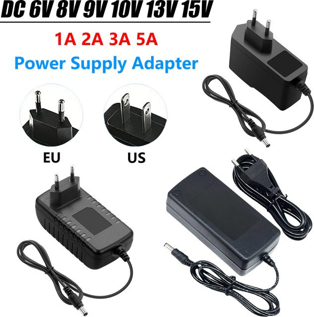 AEVYVKV Netzteil Adapter AC 220V/110V zu DC 6V 8V 9V 10V 13V 15V in Schwarz mit Barrel Plug für LED-Streifen und Router - Bild 1