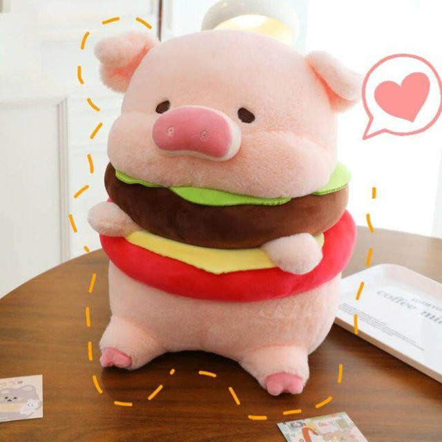 Joyful toys Burger Lulu Schwein Plüschtier, Puppe, 60cm, Rosa / Pink - Bild 1