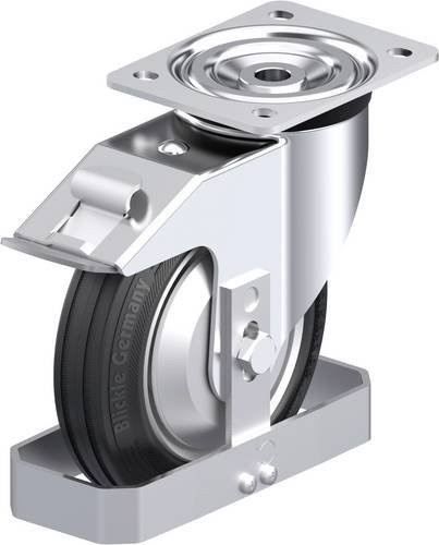 Blickle Stahlblech-Lenkrolle L-RD 182R-FI-FA-FS in Silber und Schwarz mit 180 mm Rad-Durchmesser und 300 kg Tragfähigkeit - Bild 1