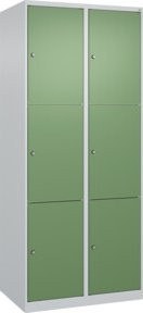 C+P Schließfachschrank Classic PLUS mit 2 Abteilen, Farbe Resedagrün und Grau, B/T/H: 80 x 50 x 185 cm - Bild 1