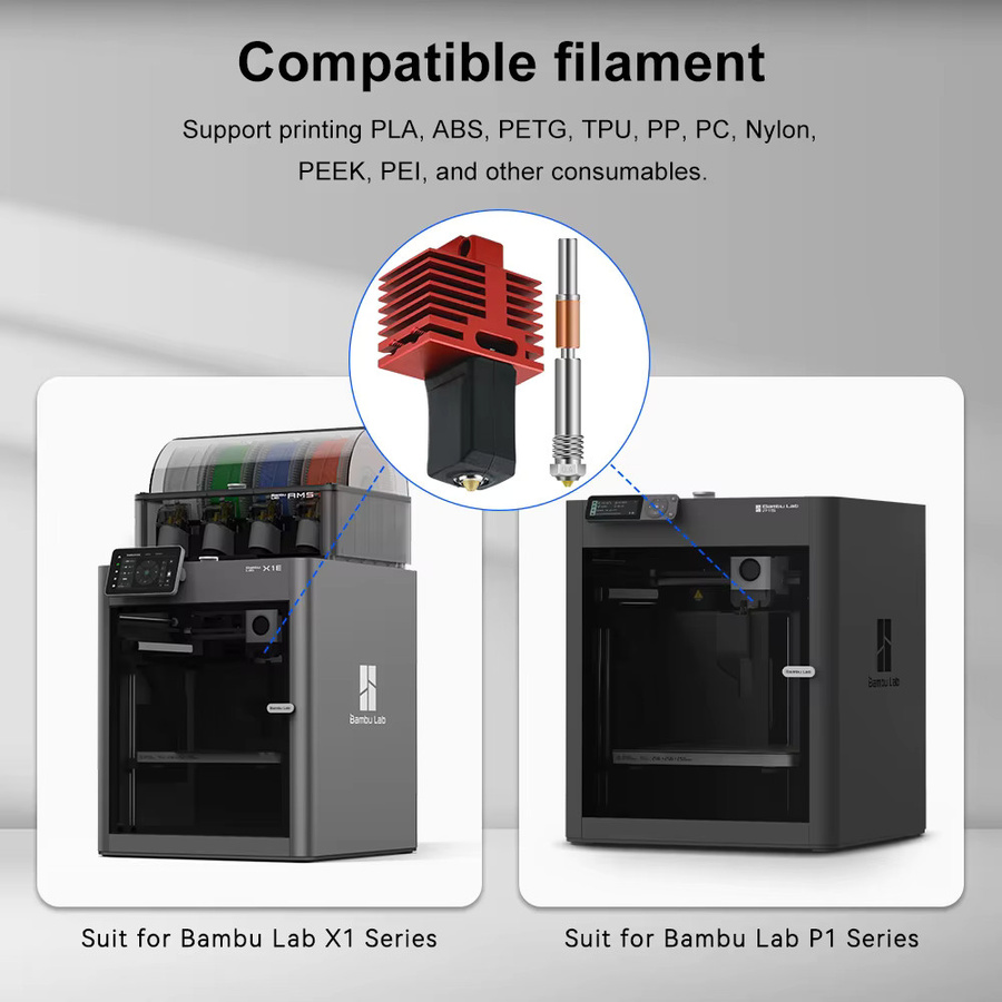 Bambulab TZ4.0 Düse aus gehärtetem SKD11 Stahl mit DLC Nano-Beschichtung in Silber für P1S P1P X1 X1C X1E - Bild 4