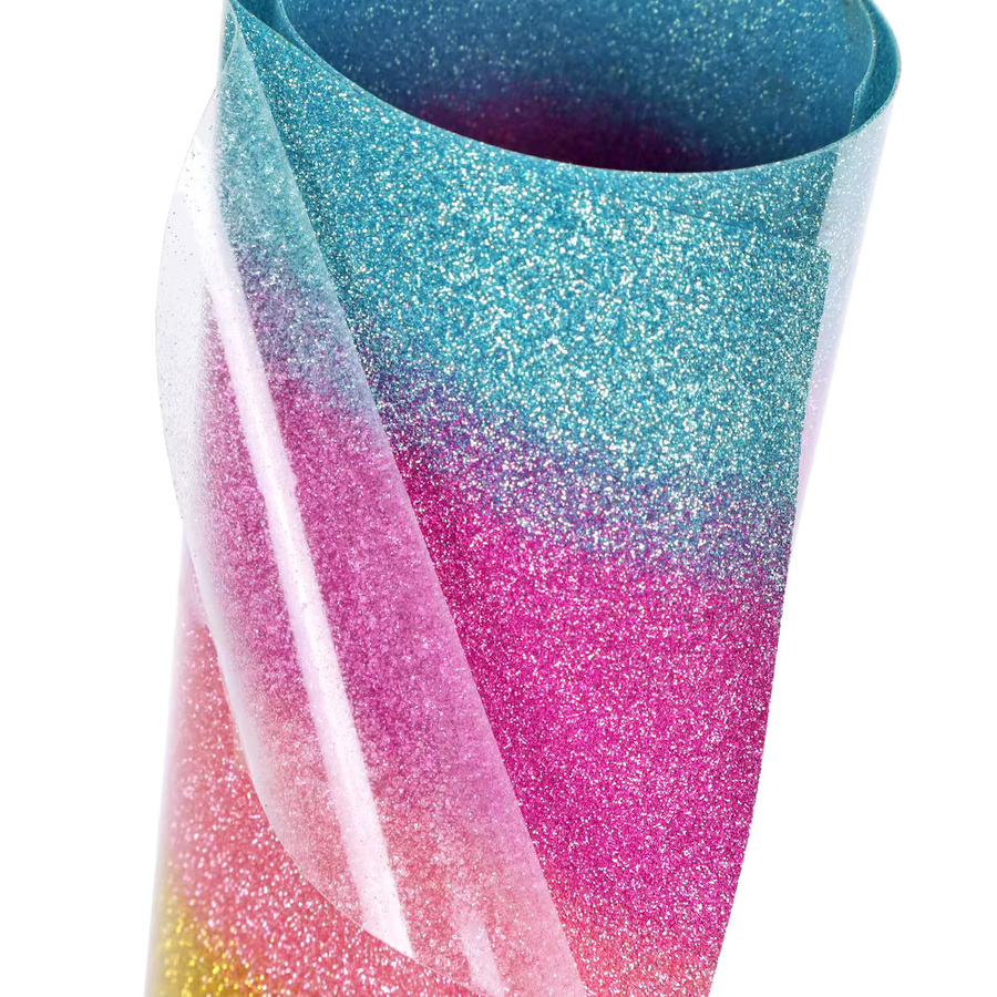 Regenbogen Glitter Transferfolie für Textilien zum Aufbügeln, Multicolour, Breite: 30,48 cm - Bild 2