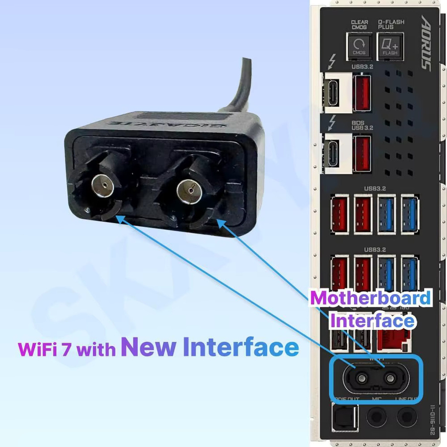 Gigabyte WiFi 7 Magnetische Tri-Band Antenne Schwarz für X870, X870E und X870I Motherboard - Bild 4