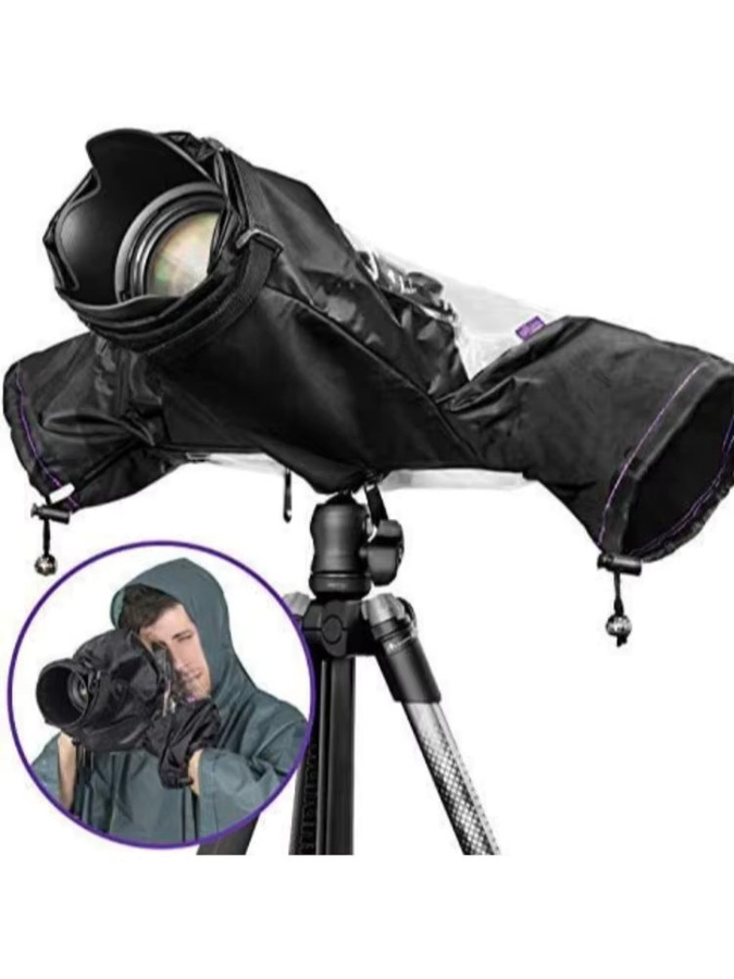 Outdoor DSLR-Kamera Regenschutz in Schwarz für mittlere Teleobjektive zum Schutz vor Regen und Staub - Bild 6