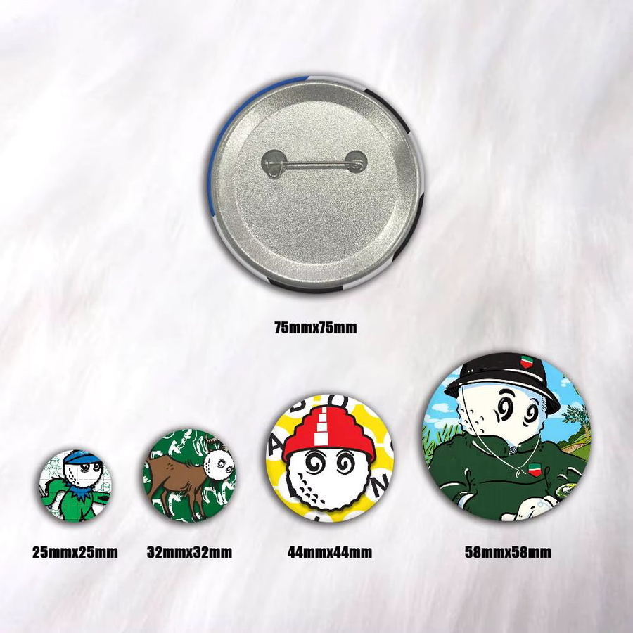 Bilibili Cartoon-Avatar Anstecknadeln, runde Manga-Broschen aus Metall in Multicolour für Rucksäcke und Kleidung - Bild 2