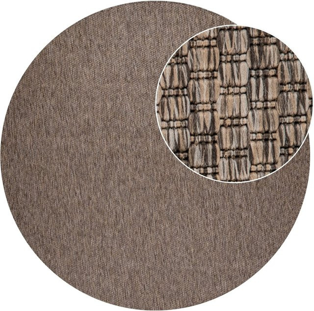 Runder In- & Outdoor-Teppich Venezia in Beige, Durchmesser: 80 cm - Bild 1