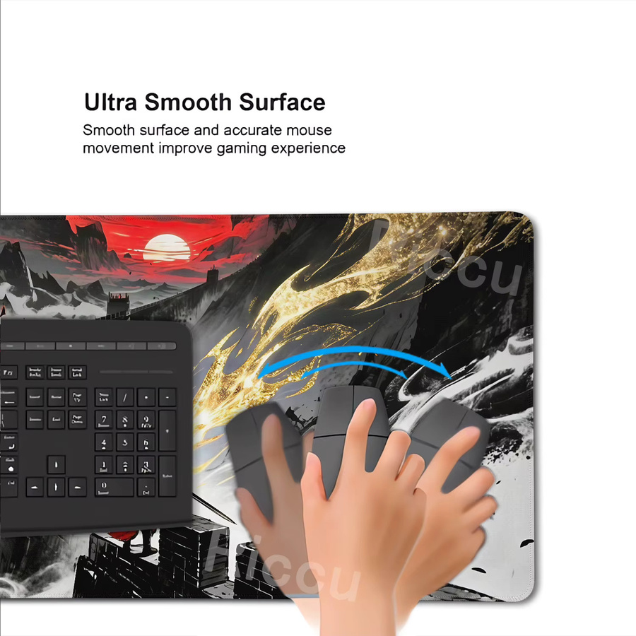 Riccu Samurai Warrior Gamer Mousepad in Schwarz und Multicolour für PC und Laptop - Bild 3