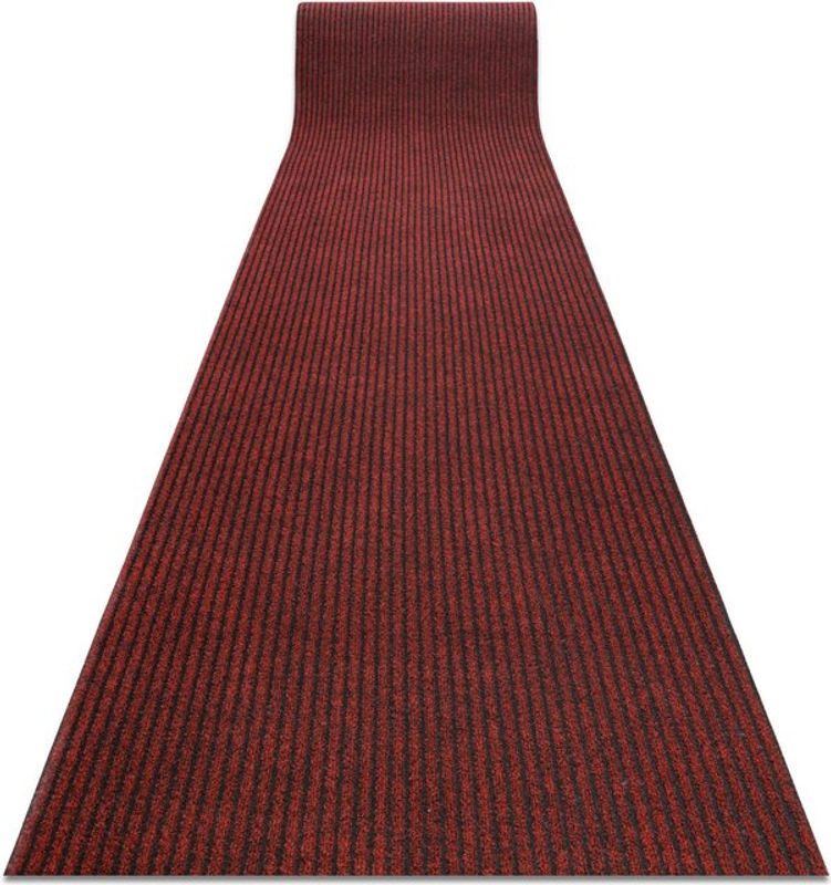 Rutschfester Läufer RUGSX Gin 3086 in Rot mit Streifen für Innen und Außen B: 80 cm, T: 400 cm - Bild 1