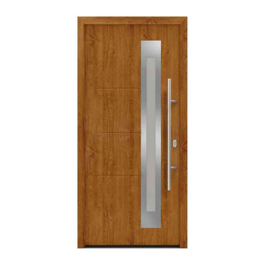EcoStar Haustür Isopro IP 780S in Golden Oak, Farbe Braun, mit Glaseinsatz, B/H: 110 x 210 cm, DIN Rechtsausführung - Bild 2
