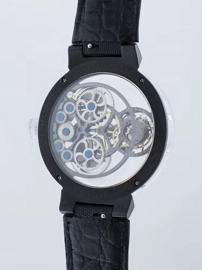 JILIAN Herren-Mechanikuhr, Fliegender Tourbillon, Saphirglas-Gehäuse - Bild 2