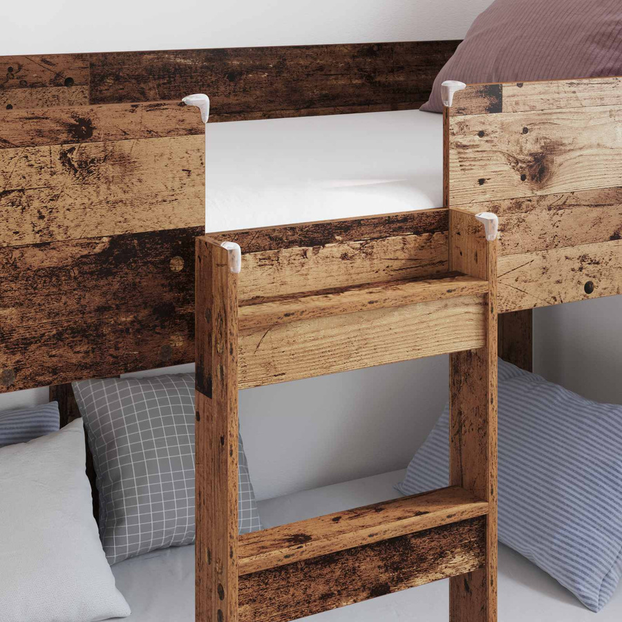 vidaXL Etagenbett für Kinder in Altholz-Optik, Farbe Braun, B/T/H: 100 x 200 x 171 cm - Bild 4