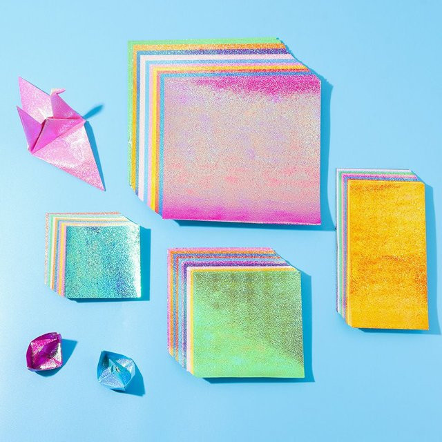 50 Blatt glitzerndes Origami-Papier in Mischfarben für Scrapbooking und Bastelarbeiten - Bild 1