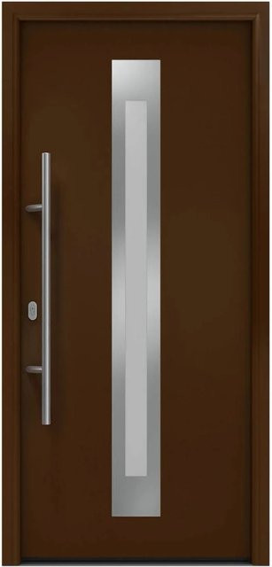 EcoStar Haustür Isopro IP 770S mit Glaseinsatz in Terrabraun, B: 110 cm, H: 210 cm, DIN Links - Bild 1