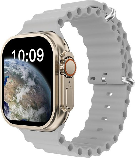 Smartwatch Ultra 8, Bluetooth, Herzfrequenz, Wasserdicht, Unisex, Grau - Bild 1