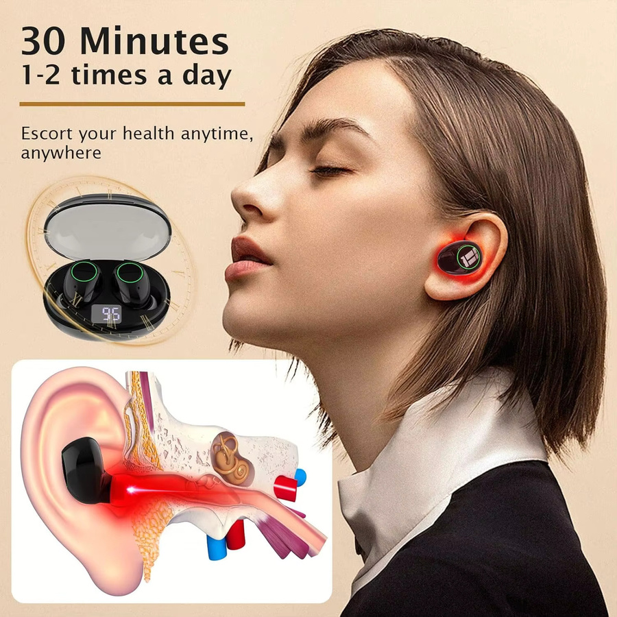 Tragbares Rotlicht-Ohrtherapiegerät für Tinnitus, Schwarz, Unisex - Bild 5
