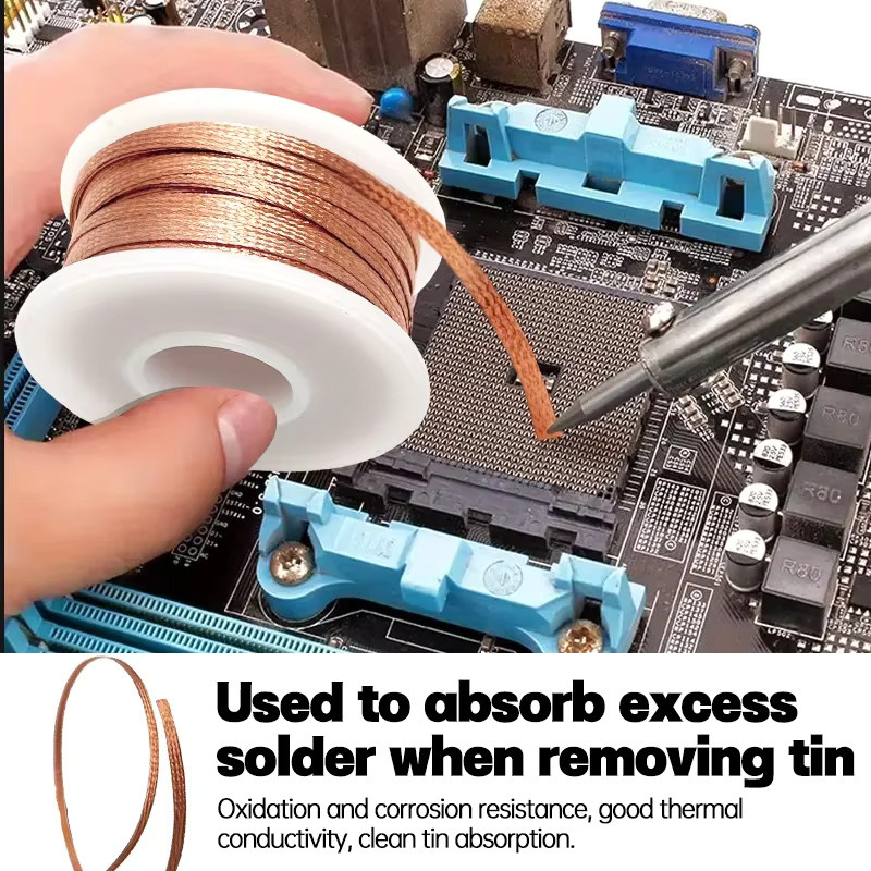 Entlötgeflecht für PCB-Platinen-Reparaturen in 2mm, 3mm oder 4mm Breite zur Zinnentfernung mit Flussmittel - Bild 4