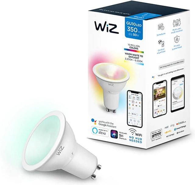 WiZ Smart LED-Leuchtmittel RGBW GU10 mit Wifi, Multicolor und White, 5,5 W - Bild 1