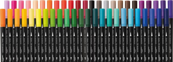 CRELANDO Twinmarker Dual-tip Fineliner und Brushliner XXL für kreative Gestaltung
