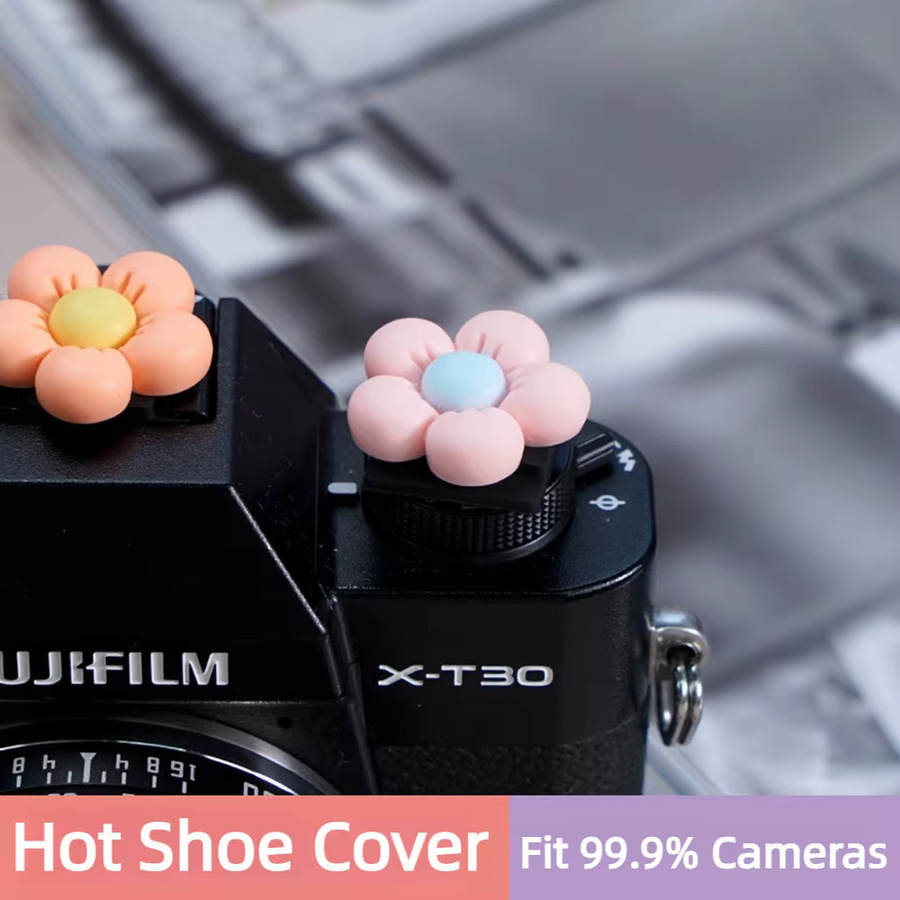 Coogens Kamera Blitzschuh Abdeckung mit Cartoon Blume Kappe in Multicolour für Canon Nikon Sony Fuji Olympus Pentax DSLR Zubehör - Bild 4
