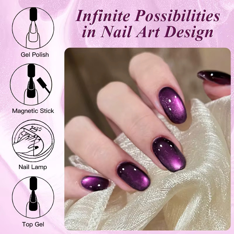 Mtssii Purple Cat Magnetic Gel Nagellack, Schimmernd, 10 ml - Bild 5