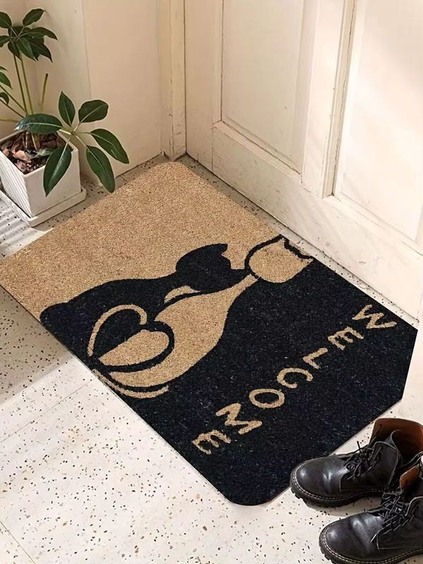 VIKAMA Willkommensteppich mit Katzenmuster für Eingangsbereich, Wohnzimmer und Küche - Bild 7