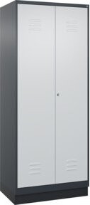 C+P Wäsche- und Kombispinde Classic PLUS mit Sockel, 2 Abteile, Anthrazitgrau, B/T/H: 80 x 50 x 195 cm - Bild 1