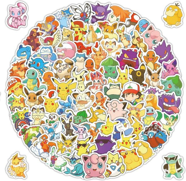 Bandai Pokémon Aufkleber, 103-teiliges Set, Bunt / Mehrfarbig - Bild 1