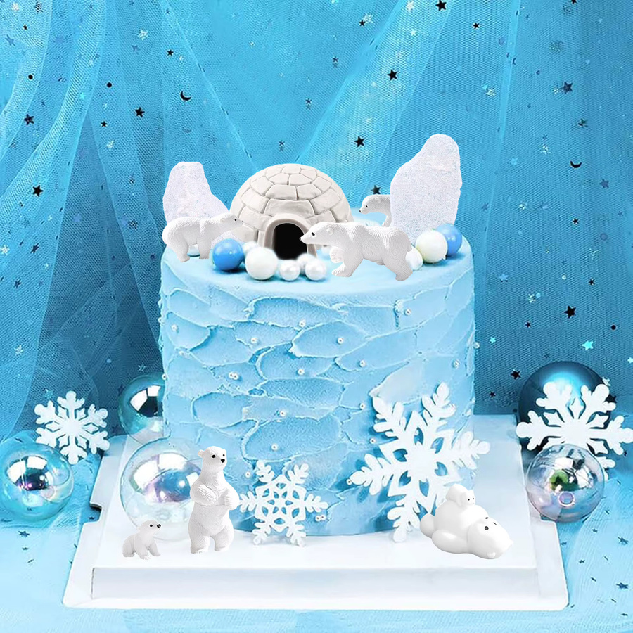 LaVenty Eisbär Tier Kuchen Topper, Antarktis Tier Geburtstag Party Supplies - Bild 2