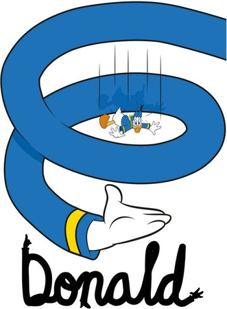Komar Wandbild Donald Spiral, Poster aus Qualitätsvlies, Breite: 40 cm, Höhe: 50 cm