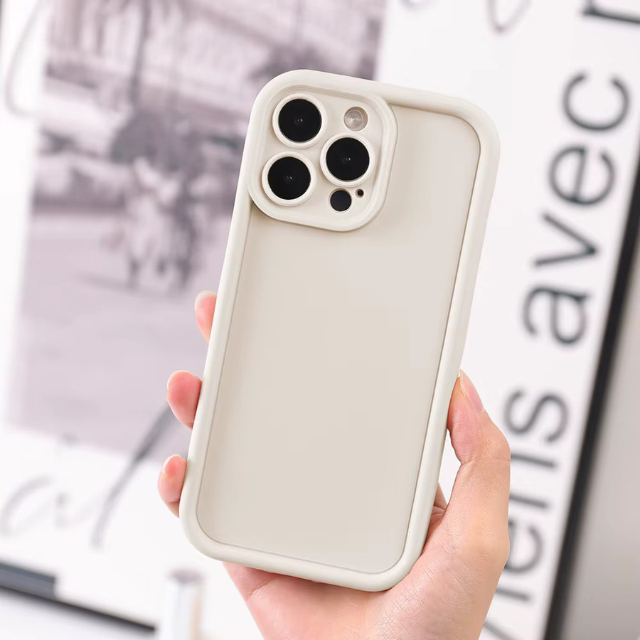 Stoßfeste Silikon Handyhülle von AKABEILA für iPhone 11 bis iPhone 17 Pro Max Plus Mini in Beige und Braun - Bild 2
