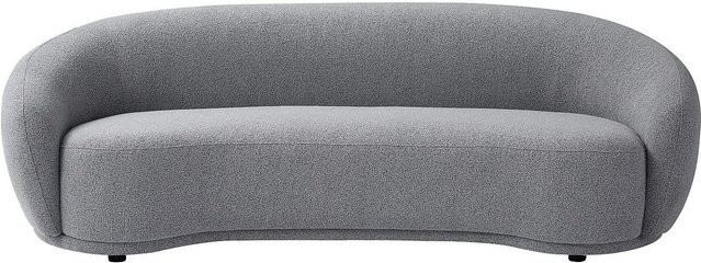 Bovana Sofa in Grau mit Bouclé-Stoff und Armlehnen, Breite: 227 cm - Bild 1